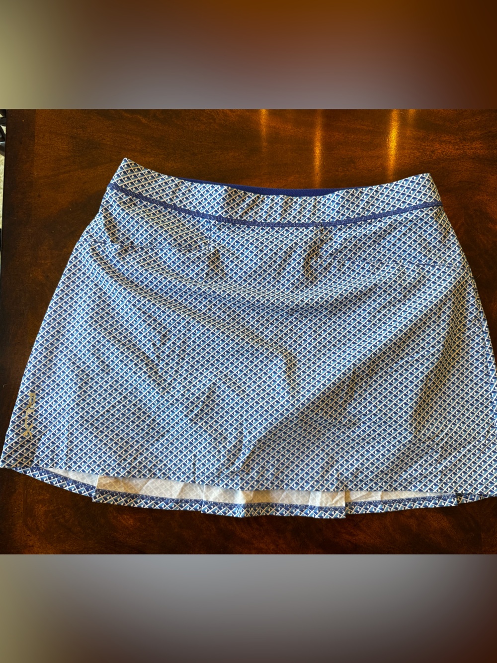RLX Ralph Lauren Women’s Pleated Back Golf Skort Geo Abstract Multi Blue Size M - Picture 4 of 10